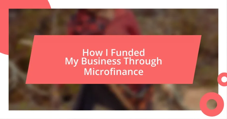 How I Funded My Business Through Microfinance