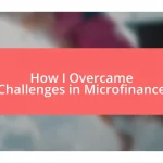 How I Overcame Challenges in Microfinance