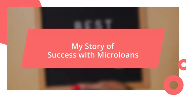 My Story of Success with Microloans