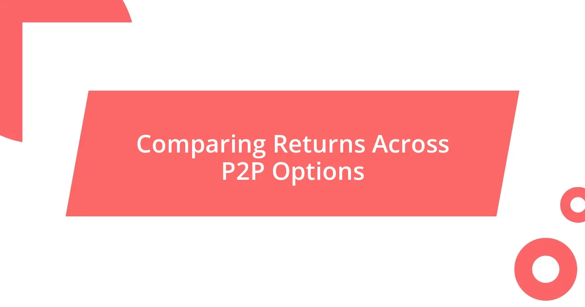 Comparing Returns Across P2P Options